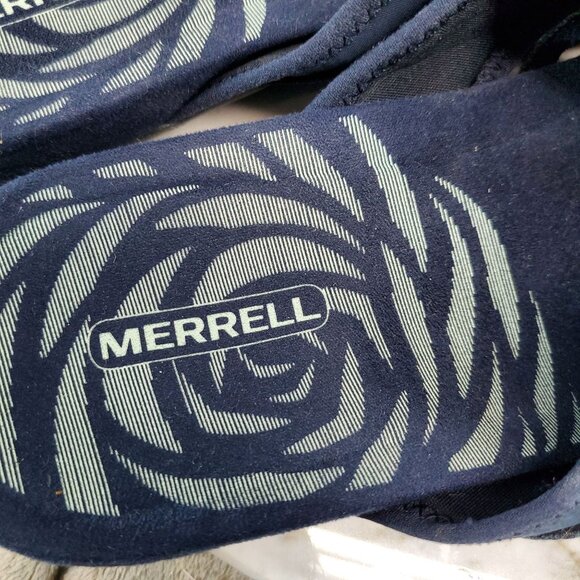 Merrell Shoes Womens Size 10 Navy Blue Textile Terran 3 Cush Slide Sandals - Picture 2 of 10